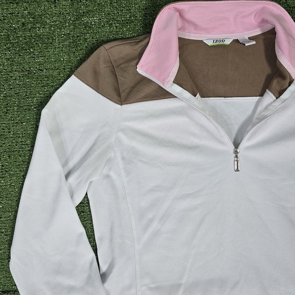 IZOD | GOLF PERFORMX WOMENS COTTON BLEND QUARTER ZIP PULLOVER \ SIZE M \ NEW! - Picture 3 of 12